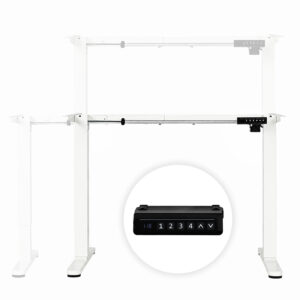 Elektrinis stalo rėmas, aukščio reguliavimas 72-118 cm, stalviršiui iki 160 cm, baltas ModernHome - Image 7