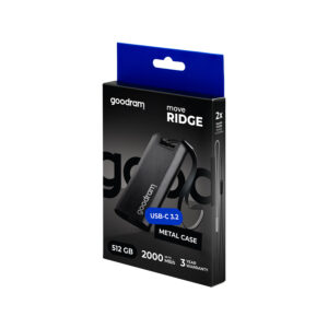 Goodram nešiojamas SSD diskas MOVE RIDGE 512GB USB 3.2 Gen. 2 Type-C juodas - Image 3