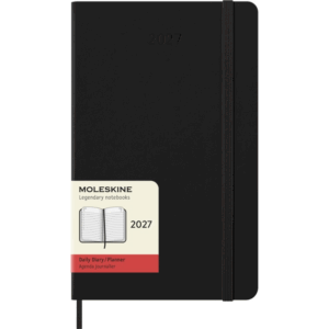 Kalendermärkmik Moleskine 2027 13x21cm, päev, kõvad kaaned, must
