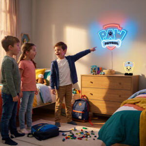 Pakabinamas neoninis LED Paw Patrol šviestuvas ant organinio stiklo - Logotipas OW-130146 - Image 13