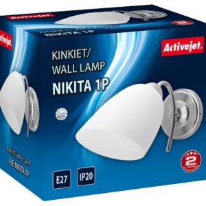 Klasikinis viengubas sieninis šviestuvas Activejet NIKITA nikelio spalvos E27, skirtas svetainei - Image 3
