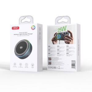 XO belaidis indukcinis įkroviklis QI2.2 CX043 magnetinis pilkas su LED ir aušinimu - Image 6