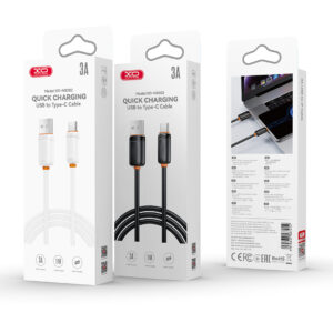 XO kabelis NB302 USB - USB-C 1,0m 3A baltas - Image 4