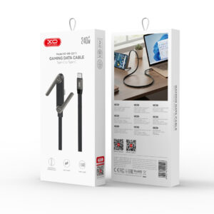 XO laidas NB-Q311 PD USB-C - USB-C 1,5m 240W juodas plokščias su stovu - Image 3