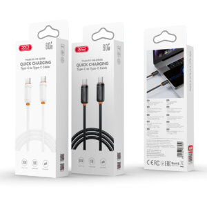 XO kabelis NB-Q298 PD USB-C - USB-C 1,0m 240W baltas - Image 4