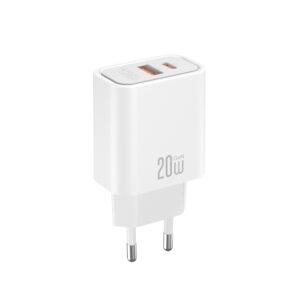 XO sieninis įkroviklis CE40 PD 20W 1x USB-C 1x USB baltas - Image 3