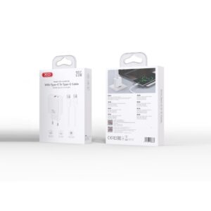 XO sieninis įkroviklis CE40 PD 20W 1x USB-C 1x USB baltas + laidas USB-C - USB-C - Image 4
