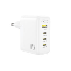 XO sieninis įkroviklis CE39 PD 67W 3x USB-C 1x USB baltas - Image 2