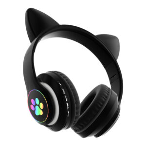 BLUETOOTH AUSINĖS VAIKAMS SU LED APŠVIETIMU / KAČIŲ AUSYTĖS, JUODOS - Image 2