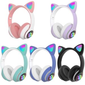 BLUETOOTH AUSINĖS VAIKAMS SU LED APŠVIETIMU / KAČIŲ AUSYTĖS, JUODOS - Image 6