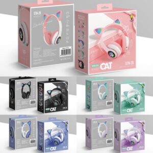 BLUETOOTH AUSINĖS VAIKAMS SU LED APŠVIETIMU / KAČIŲ AUSYTĖS, JUODOS - Image 7