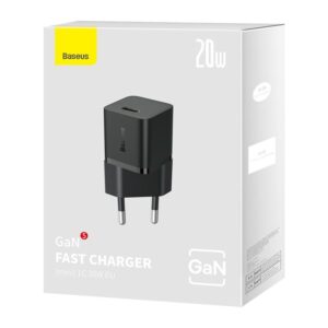 Baseus sieninis įkroviklis GaN5 Mini PD 20W 1x USB-C juodas - Image 4
