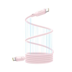 Baseus laidas PicoGo PD USB-C - USB-C 1,0m švelniai rožinis 240W magnetinis