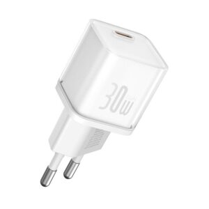 Baseus sieninis įkroviklis GaN5 Mini PD 30W 1x USB-C mėnulio baltumo - Image 3
