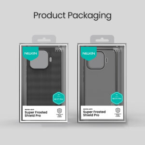 Nillkin Super Frosted Shield Pro dėklas, skirtas Xiaomi 17T Pro, skaidrus juodas - Image 6