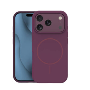 Plonas silikoninis Mag dėklas, skirtas Apple iPhone 17 Pro Max 6,9" / Apple iPhone 18 Pro Max 6,9", tamsios vyšninės spalvos
