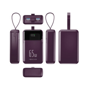 Forever išorinė baterija Vibe-TB65 PD QC 65W 20000 mAh tamsiai vyšninė - Image 2