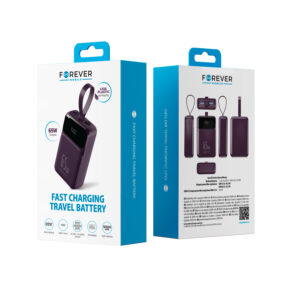 Forever išorinė baterija Vibe-TB65 PD QC 65W 20000 mAh tamsiai vyšninė - Image 3