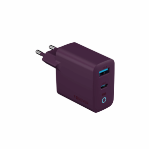 Forever Vibe-TC45AC GaN PD QC įkroviklis 1x USB-C 1x USB 45W tamsios vyšnios spalvos