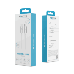 Forever Vibe laidas USB-C - USB-C 1,0 m 60W sidabrinis - Image 8