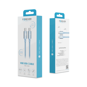 Forever Vibe laidas USB-C - USB-C 1,0 m 60W dangaus žydra - Image 8