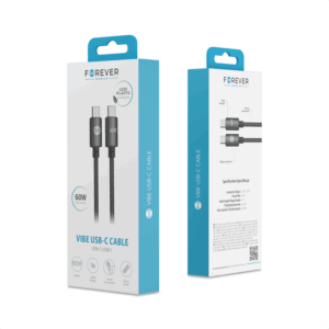 Forever Vibe laidas USB-C - USB-C 1,0 m 60W tamsiai pilkas - Image 8