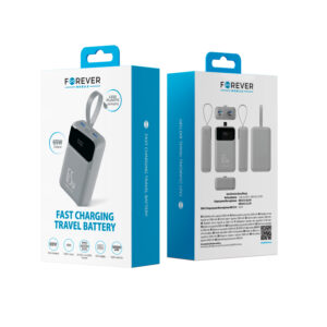 Forever išorinė baterija Vibe-TB65 PD QC 65W 20000 mAh sidabrinė - Image 4