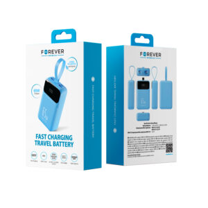 Forever išorinė baterija Vibe-TB65 PD QC 65W 20000 mAh žydra - Image 4