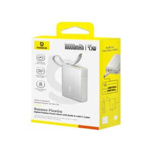 Baseus išorinė baterija PicoGo Digital Display Power Bank 10000mAh 45W Galaxy Natural Titanium - Image 4
