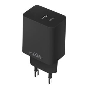 Maxlife MXTC-13-20C PD QC įkroviklis 1x USB-C 20W juodas