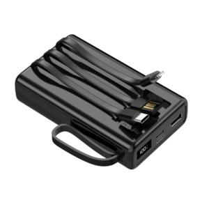 Setty išorinė baterija 20000 mAh su laidais SPB-LC-220 juoda