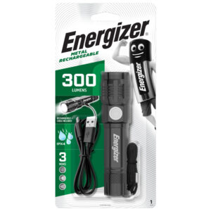 Energizer metalinis rankinis įkraunamas žibintuvėlis 300lm, 1x 18650 IPX4 - Image 1