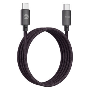 Forever Vibe laidas USB-C - USB-C 1,0 m 60W tamsiai pilkas