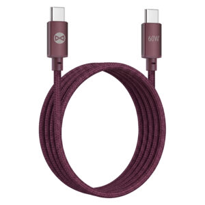 Forever Vibe laidas USB-C - USB-C 1,0 m 60W bordo spalvos