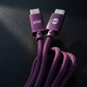 Forever Vibe laidas USB-C - USB-C 1,0 m 60W tamsios vyšnios spalvos - Image 5