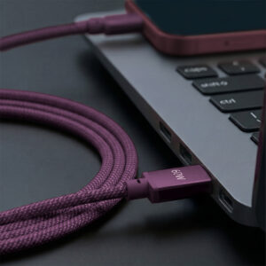 Forever Vibe laidas USB-C - USB-C 1,0 m 60W tamsios vyšnios spalvos - Image 6
