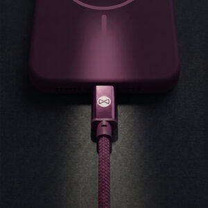 Forever Vibe laidas USB-C - USB-C 1,0 m 60W tamsios vyšnios spalvos - Image 7