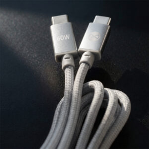 Forever Vibe laidas USB-C - USB-C 1,0 m 60W sidabrinis - Image 5
