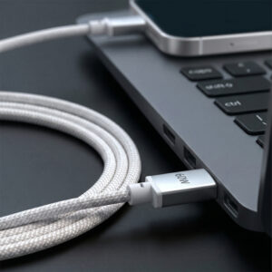 Forever Vibe laidas USB-C - USB-C 1,0 m 60W sidabrinis - Image 6