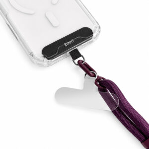 Etteri universalus kaklo dirželis telefonams, tamsios vyšninės spalvos - Image 3