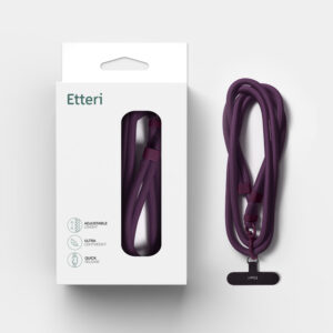 Etteri universalus kaklo dirželis telefonams, tamsios vyšninės spalvos - Image 9