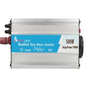 Extralink CAR VOLTAGE CONVERTER 12V - 230V, 500W, MODIFIED SINUS OPIM-500W maitinimo adapteris / inverteris Universalus Aliuminis - Image 3