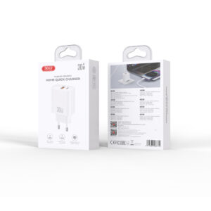 XO sieninis įkroviklis CE42 PD 30W 1x USB-C 1x USB baltas - Image 4