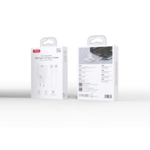 XO sieninis įkroviklis CE42 PD 30W 1x USB-C 1x USB baltas + laidas USB-C - USB-C - Image 5