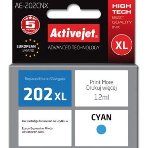 Activejet AE-202CNX rašalas (pakaitinis Epson 202XL H24010; Supreme; 12 ml; mėlynas)