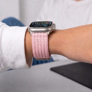 Tech-Protect NYLON SPORT APPLE WATCH 8 / 9 / 10 / 11 / SE / ULTRA (44 / 45 / 46 / 49 MM) ŠVIESIAI ROŽINIS - Image 7