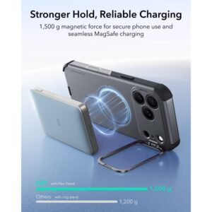 ESR CYBER TOUGH DĖKLAS SU STOVU IR MagSafe Apple iPhone 17 PRO / 18 PRO PILKAS - Image 7