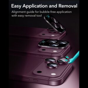 KAMEROS APSAUGA ESR ARMORITE CAMERA PROTECTOR Apple iPhone 18 PRO / 18 PRO MAX DEEP BURGUNDY - Image 7