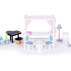 Didelis medinis lėlių namelis, 3 aukštai, 11 baldų, ECOTOYS - Image 8