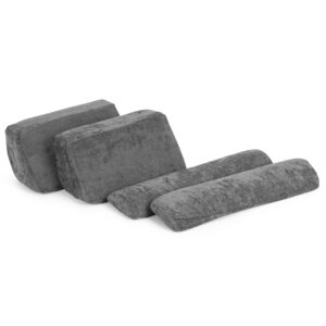 Sulankstoma modulinė sofa vaikams, didelė, 2 vietų, „pasidaryk pats“ (DIY), 10 minkštų pagalvėlių, šenilo audinys – pilka ECOTOYS - Image 8